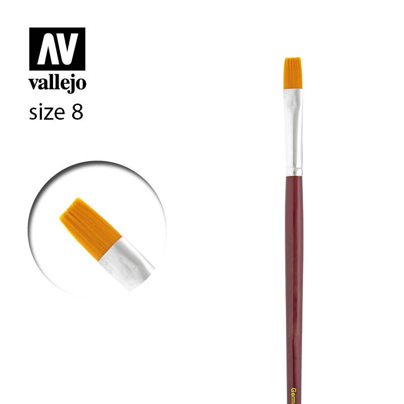 Vallejo Brushes - Toray Flat Rectangular Brush No.8