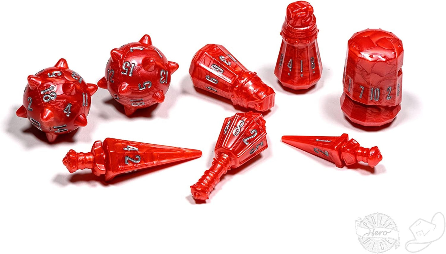 PolyHero Warrior 8 Dice Set Crimson Carnage - Good Games