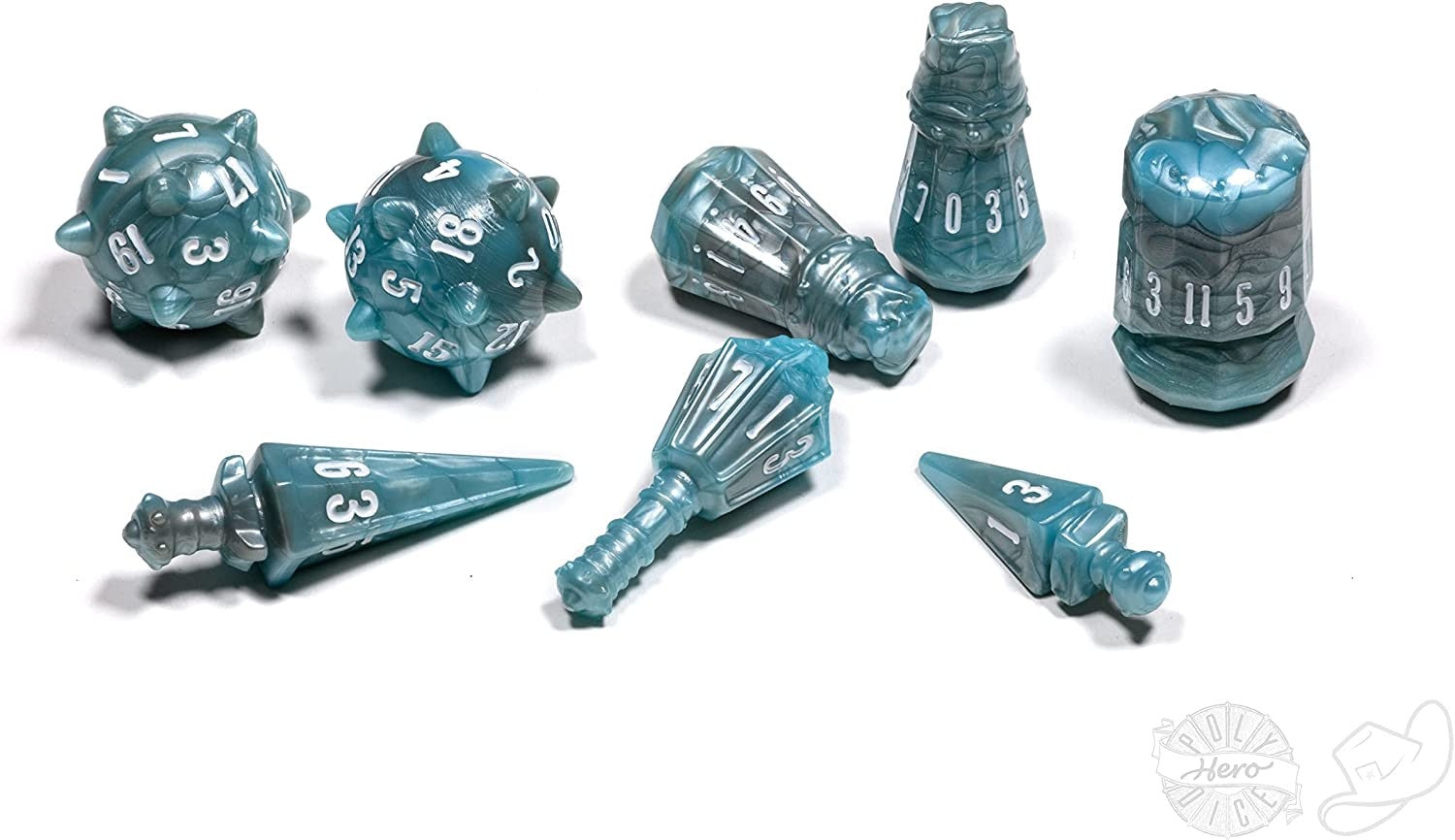 PolyHero Warrior 8 Dice Set Stalwart Storm - Good Games