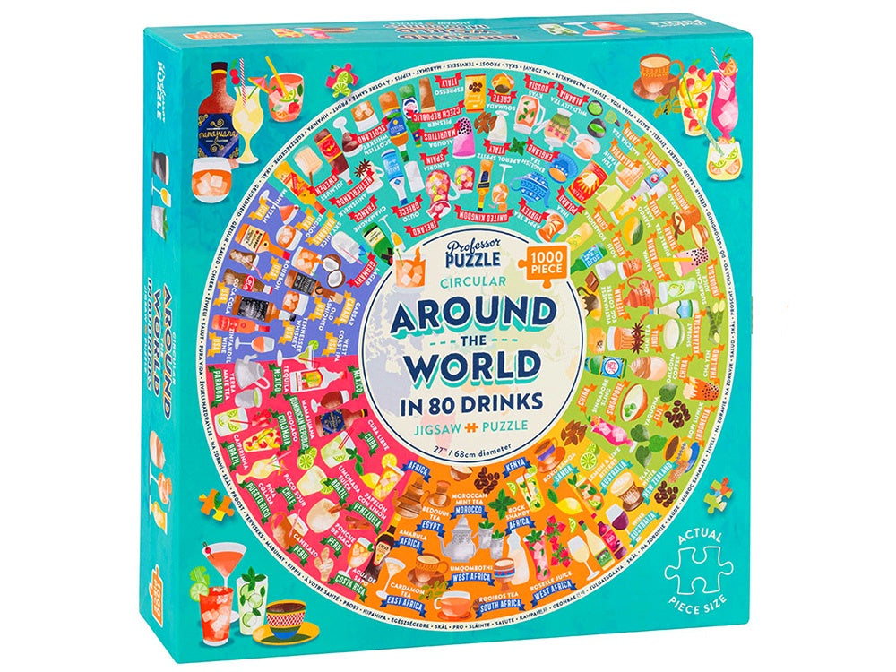 Professor Puzzle Around The World In 80 Drinks 1000 Piece Jigsaw - Good Games
