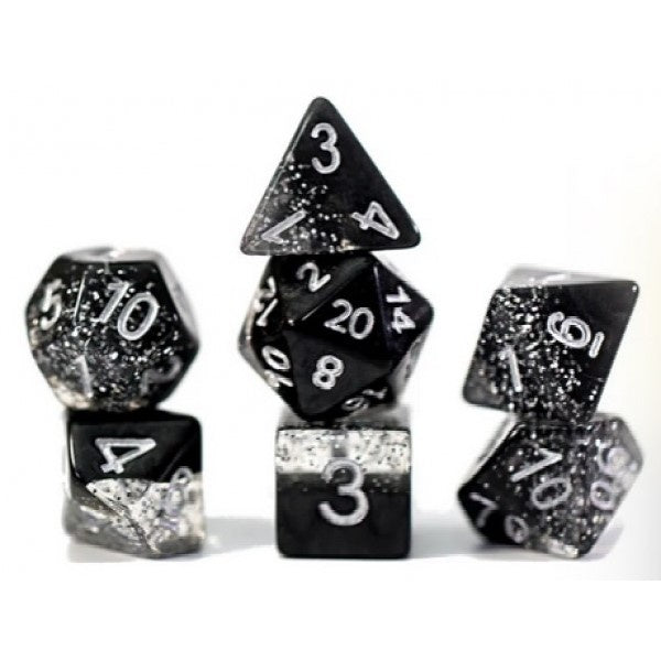 Gatekeeper Halfsies Dice - Glitter Edition - Black - Good Games