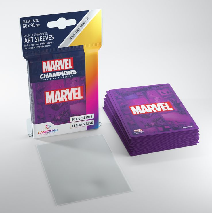 Gamegenic - Marvel Logo Purple: Marvel Champions Art Sleeves - Good Games