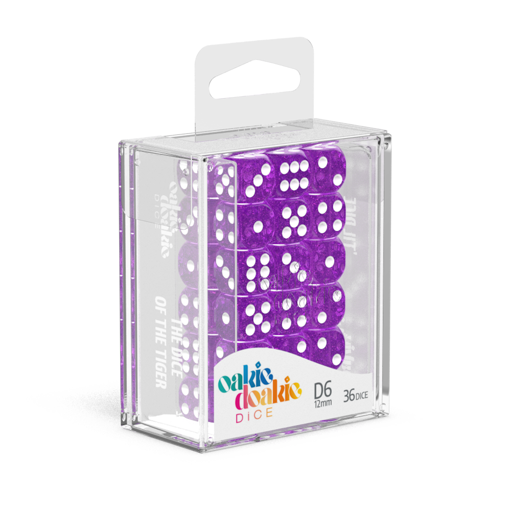 Oakie Doakie Dice - D6 12mm Speckled Purple (36) - Good Games