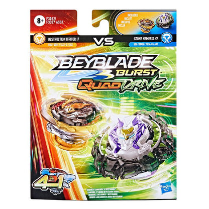 Beyblade Quad Drive Dual Pack Assortment (Destruction Ifritor 17 v Stone Nemesis N7) - Good Games