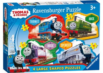 Ravensburger - Thomas the Tank Engine - 4 Large Shapped 10 12 14 & 16 Piece Jigsaw - Good Games