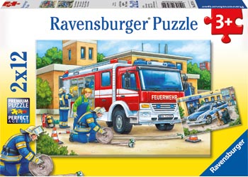Ravensburger - Police And Firefighters - 2x12 Piece Jigsaw - Good Games