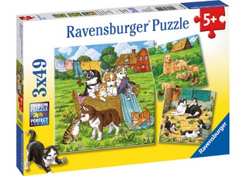 Ravensburger - Cats And Dogs - 3x49 Piece Jigsaw - Good Games