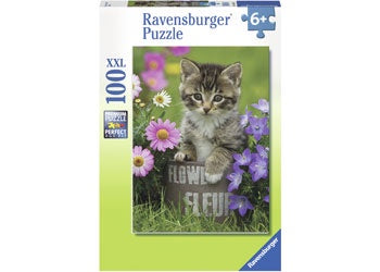 Ravensburger - Kitten Among The Flowers - 100 Piece XXL Jigsaw