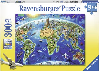 Ravensburger - World Landmarks Map - 300 XXL Piece Jigsaw