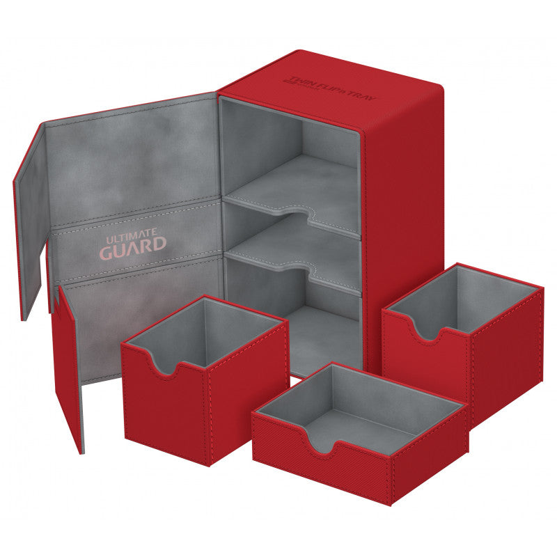 Ultimate Guard - Twin Flip N Tray Deck Case 160+ Standard Size Xenoskin Red New Design - Good Games