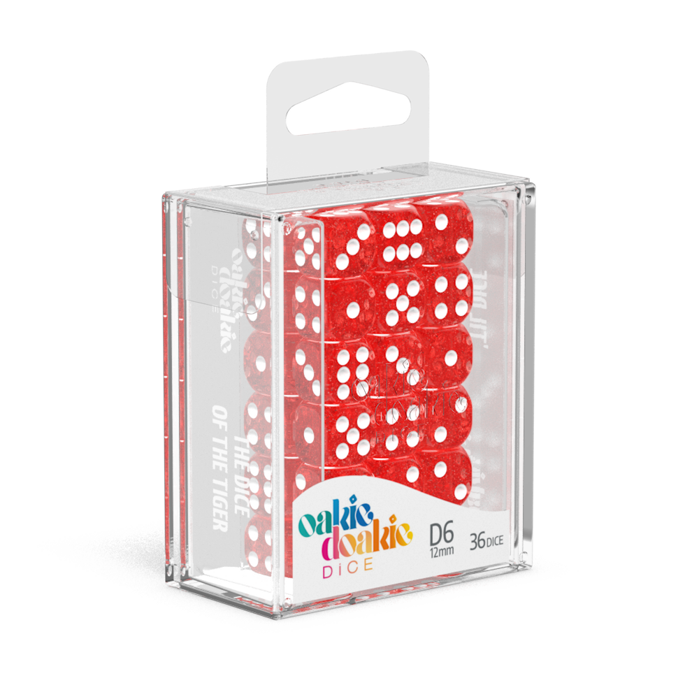 Oakie Doakie Dice - D6 12mm Speckled Red (36)