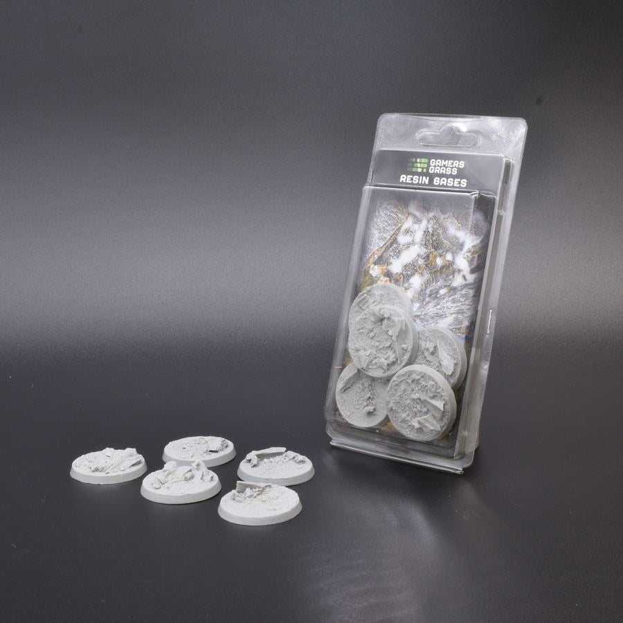 Gamers Grass: Bases: Rocky Fields Resin Bases (Round 40mm (x5)) - Good Games
