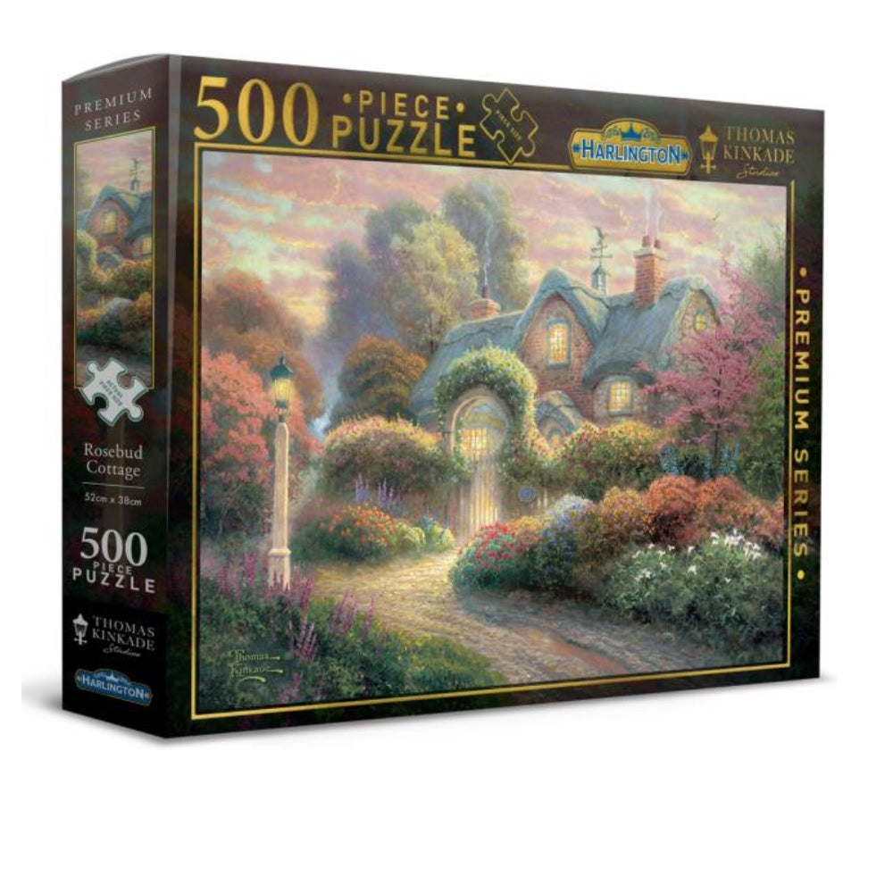 Harlington - Thomas Kinkade Rosebud Cottage 500 Piece Jigsaw - Good Games