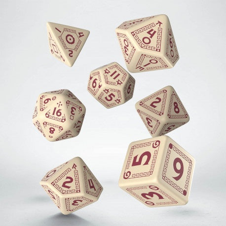 Q Workshop - Runequest Beige and Burgundy Dice Set - Good Games