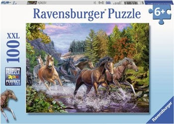 Ravensburger - Rushing River Horses - 100 Piece Jigsaw - Good Games