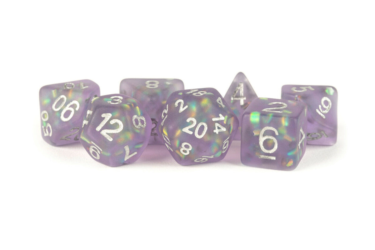 Metallic Dice Games - Polyhedral Resin Dice Set - Icy Opal Purple - Good Games