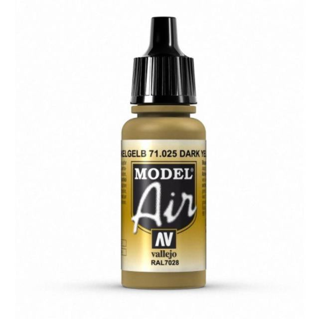 Vallejo Model Air - Dark Yellow 17ml Acrylic Paint (AV71025) - Good Games
