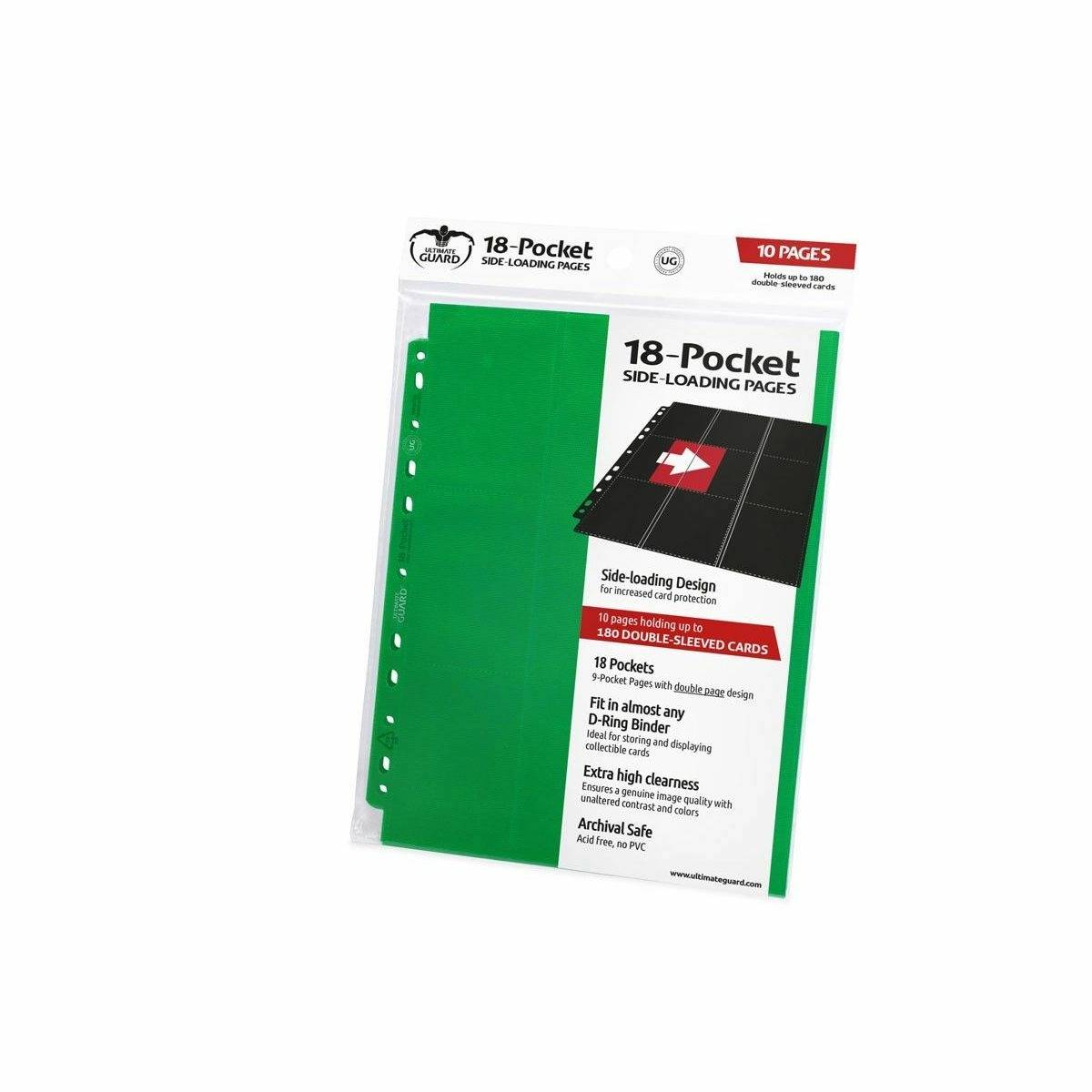 Ultimate Guard 18-Pocket Pages Side-Loading Green