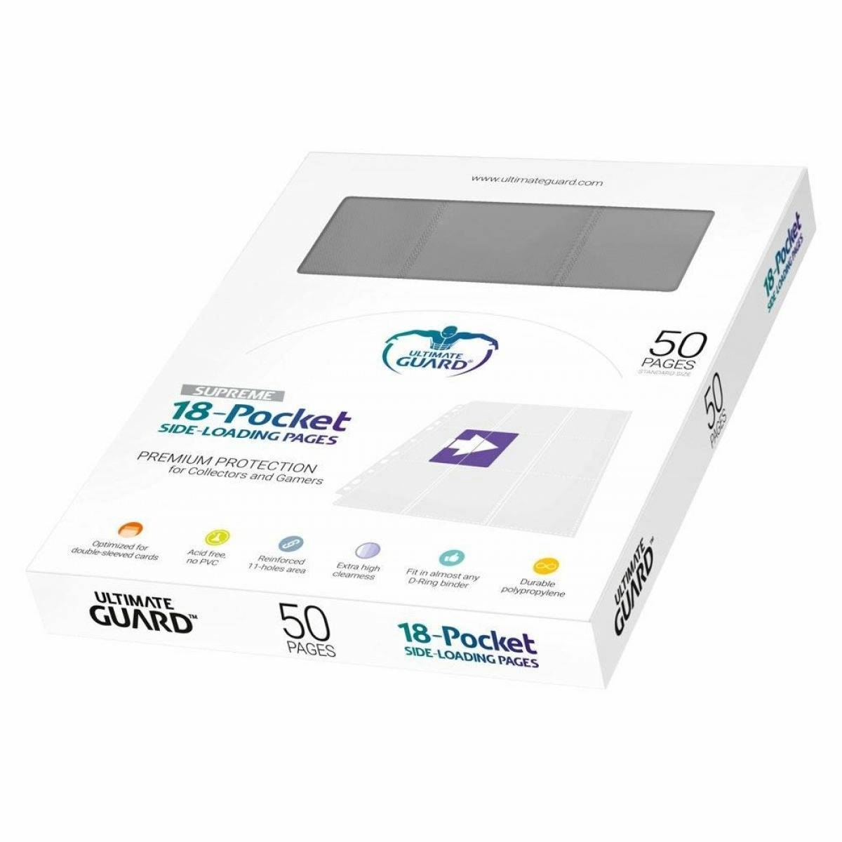 Ultimate Guard 18-Pocket Pages Side Loading Grey (50) OLD