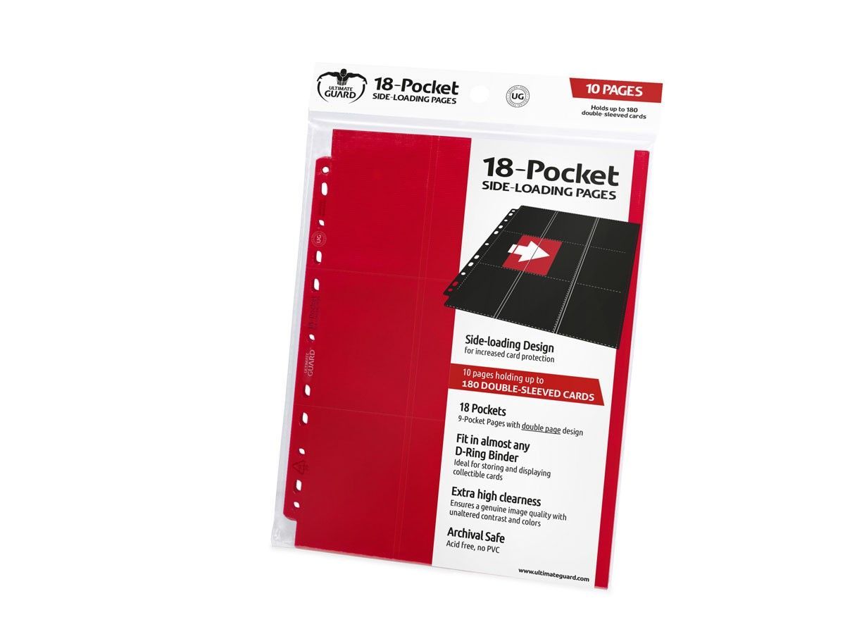 Ultimate Guard 18-Pocket Pages Side-Loading Red - Good Games