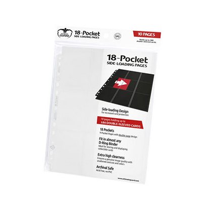 Ultimate Guard Folder 18-Pocket Pages Side-Loading White (10) - Good Games