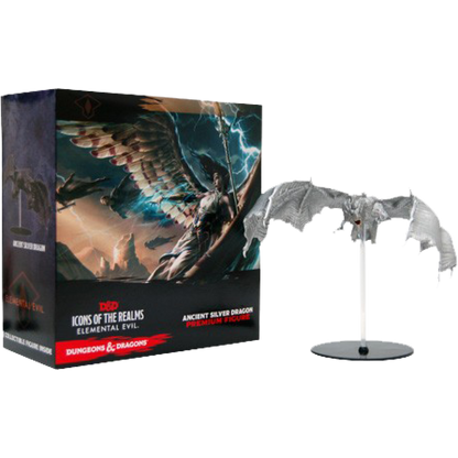 Dungeons and Dragons - Icons Of The Realms Elemental Evil Ancient Silver Dragon Premium Figure - Good Games