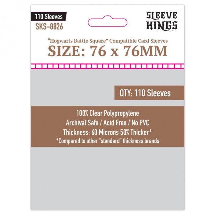 Sleeve Kings Board Game Sleeves 76mm x 76mm Square Sleeves 100 Pack