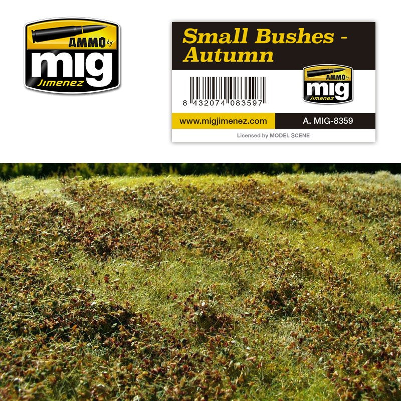 Ammo by MIG Dioramas - Grass Mats - Small Bushes - Autumn - Good Games