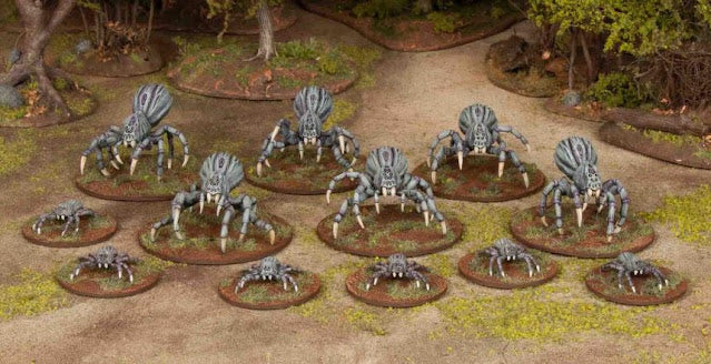 Giant Spiders - 12 large 12 small - 28mm Classic Fantasy Tropes - Good Games