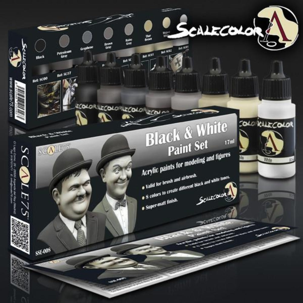 Scale 75 - Scalecolor Black And White Paint Set (SSE-008) - Good Games