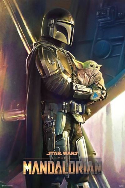 Star Wars - The Mandalorian Holding The Child Poster