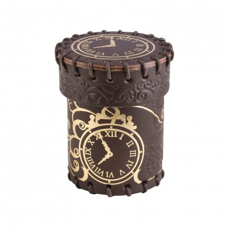 Q Workshop - Steampunk Brown & Golden Leather Dice Cup - Good Games