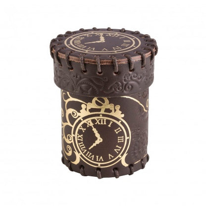 Q Workshop - Steampunk Brown & Golden Leather Dice Cup - Good Games