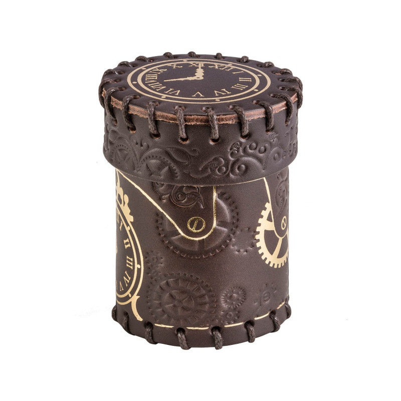 Q Workshop - Steampunk Brown & Golden Leather Dice Cup - Good Games
