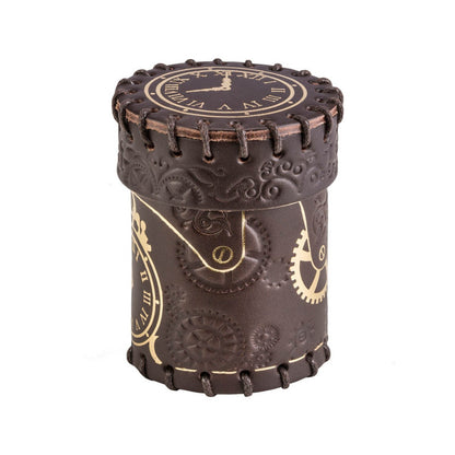Q Workshop - Steampunk Brown & Golden Leather Dice Cup - Good Games
