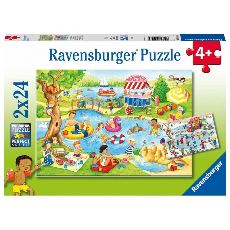 Ravensburger - Swimming at the Lake - 2x24 Piece Jigsaw - Good Games