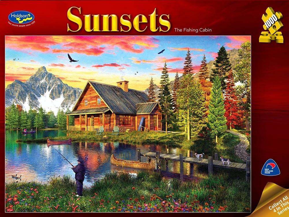Holdson - Sunsets 3 The Fishing Cabin 1000 Piece Jigsaw - Good Games