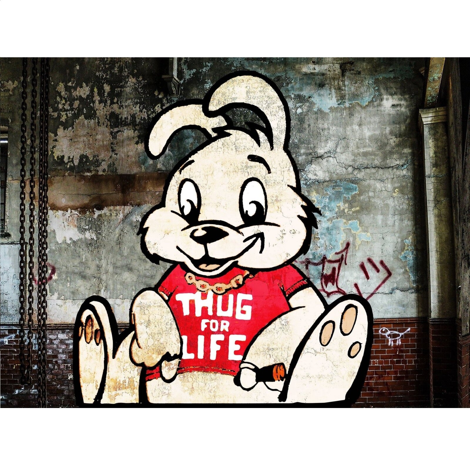 Bansky Urban Art Thug Life Bunny 1000 Piece Jigsaw - Good Games