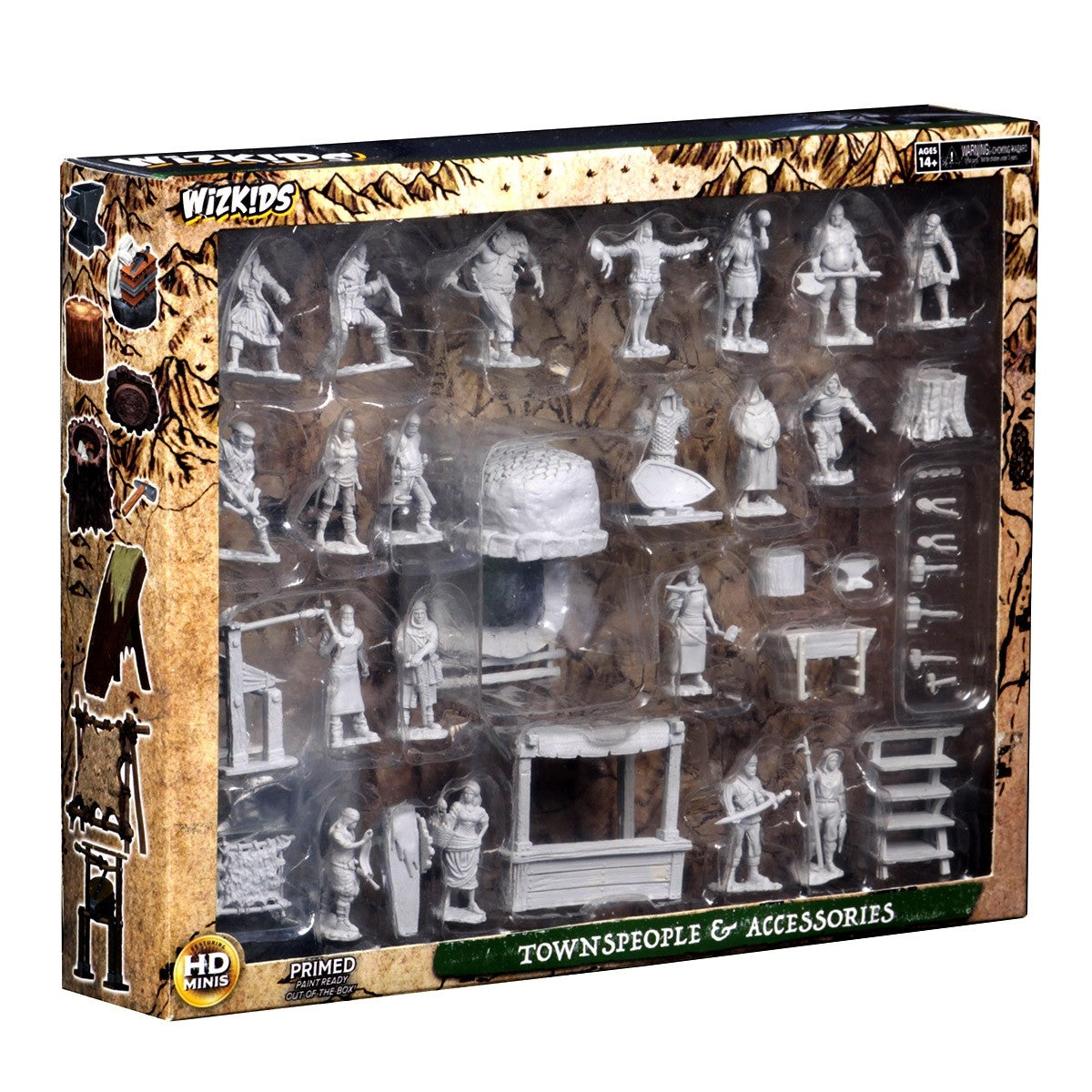 Wizkids Deep Cuts Unpainted Miniatures Townspeople Accessories - Good Games