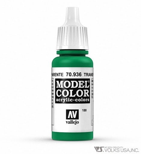 Vallejo Model Colour - Transparent Green 17ml Acrylic Paint (AV70936) - Good Games