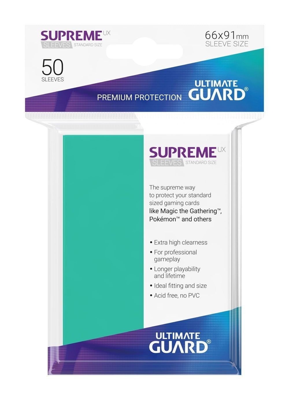 Ultimate Guard - Supreme UX Standard Sleeves Turquoise (50) - Good Games