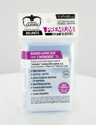 Ultimate Guard Premium Soft Sleeves For Board Game Cards (80) - Good Games