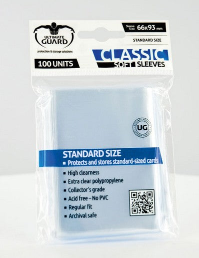 Ultimate Guard Classic Soft Sleeves Standard Size Transparent (100) - Good Games