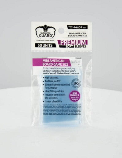 Ultimate Guard Premium Soft Sleeves For Board Game Cards Mini American (50) - Good Games