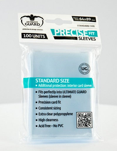 Ultimate Guard Precise-Fit Sleeves Standard Size Transparent (100) - Good Games
