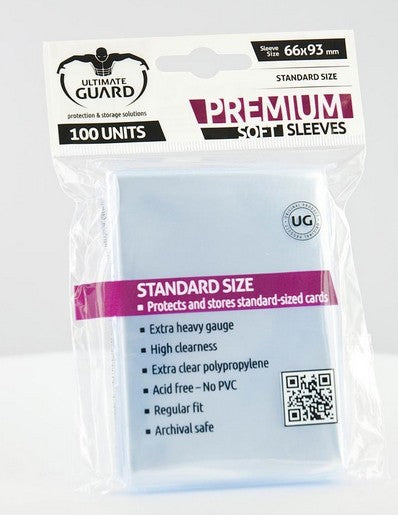 Ultimate Guard Premium Soft Sleeves Standard Size Transparent (100) - Good Games