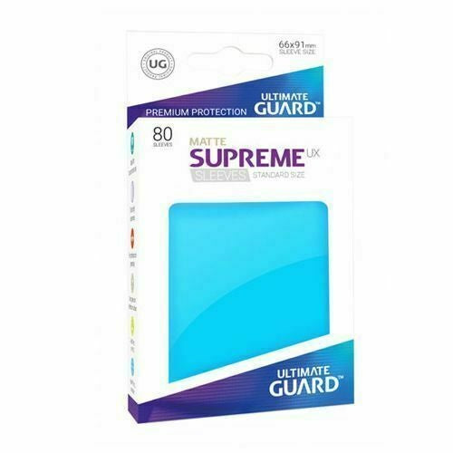 Ultimate Guard Supreme UX Sleeves Standard Size Matte Light Blue (80) - Good Games
