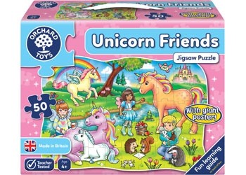 Orchard Toys - Unicorn Friends 50 Piece Jigsaw And Poster - Good Games