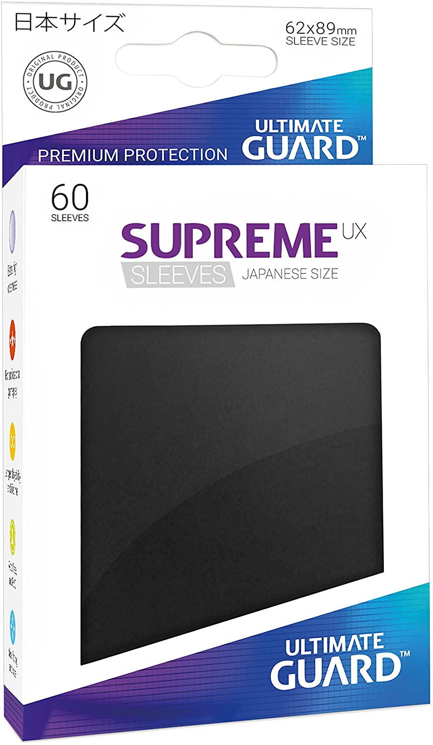 Ultimate Guard - Supreme UX Japanese Size Sleeves Black (60) - Good Games