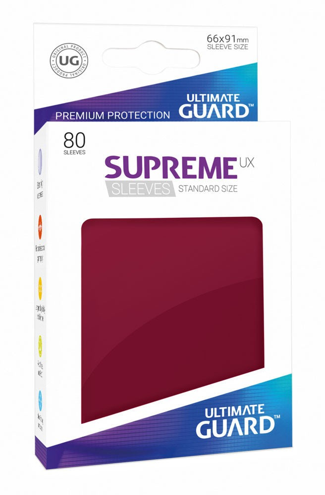 Ultimate Guard Supreme Ux Sleeves Standard Size Burgundy (80) - Good Games